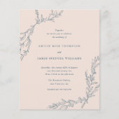 Budget Blush & Navy Hand-draw Botanical Wedding (Voorkant)