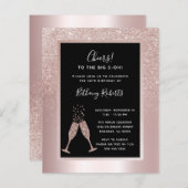 Budget Blush Ombre 50th Birthday Party Uitnodiging (Voorkant / Achterkant)