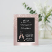 Budget Blush Ombre 50th Birthday Party Uitnodiging (Staand voorkant)