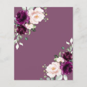 Budget Blush & Paars Roos 80 Birthday Uitnodiging (Achterkant)