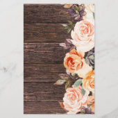 Budget Blush & Peach Bloemrijke Rustieke Afstudeer Flyer (Achterkant)