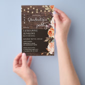 Budget Blush & Peach Bloemrijke Rustieke Afstudeer Flyer (Hand)