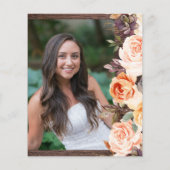 Budget Blush & Peach Floral Rustic Afstudeerder Fo (Achterkant)