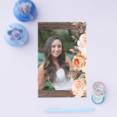 Budget Blush & Peach Floral Rustic Afstudeerder Fo Flyer (Enkel)