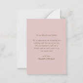 BUDGET Blush Peony Floral Weddenschap Hartelijk da Notitiekaartje (Achterkant)