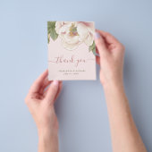 Budget Blush Peony Flower Foto bedankt Flyer (Hand)