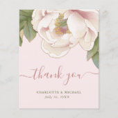 Budget Blush Peony Flower Foto bedankt Flyer (Voorkant)