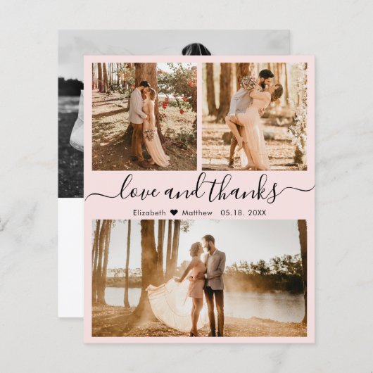 Budget Blush Photo Collage Weddenschap Hartelijk d (Voorkant / Achterkant)