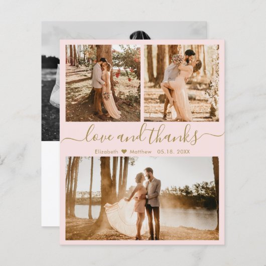 Budget Blush Photo Collage Weddenschap Hartelijk d (Voorkant / Achterkant)