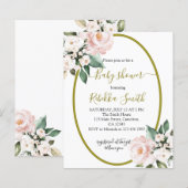 Budget Blush Pink Baby shower İnvitation (Voorkant / Achterkant)