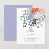 Budget Blush Pink & Blue Waterverf Floral Wedding (Voorkant / Achterkant)