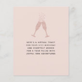 Budget Blush Pink Champagne 21st Birthday Kaart (Achterkant)