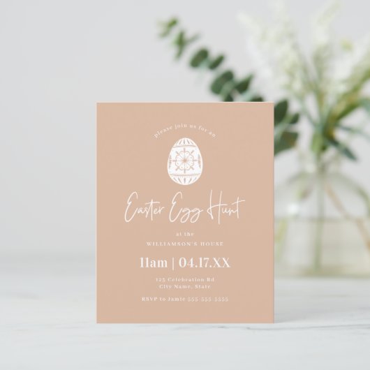 Budget Blush Pink Easter Egg Hunt Invite (Staand voorkant)