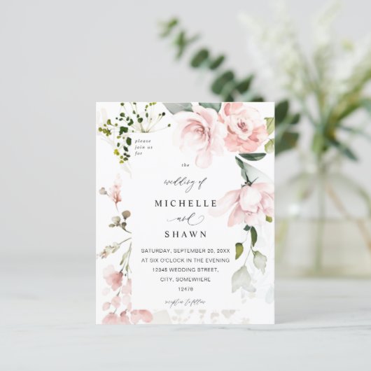 Budget Blush Pink & Eucalyptus Floral Wedding 2 (Staand voorkant)