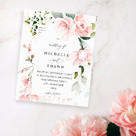 Budget Blush Pink & Eucalyptus Floral Wedding 2 Flyer