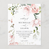 Budget Blush Pink & Eucalyptus Floral Wedding 2 Flyer (Voorkant)