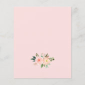 Budget Blush Pink Floral Baby Brunch Uitnodiging (Achterkant)