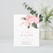 Budget Blush Pink Floral Baby in Bloom Shower Girl (Staand voorkant)