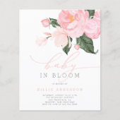 Budget Blush Pink Floral Baby in Bloom Shower Girl (Voorkant)