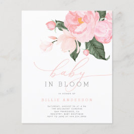 Budget Blush Pink Floral Baby in Bloom Shower Girl
