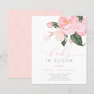 Budget Blush Pink Floral Baby in Bloom Shower Girl