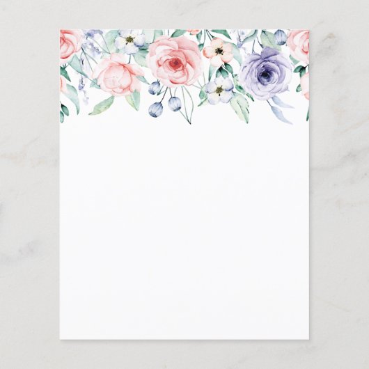 Budget Blush Pink Floral Baby Sprinkle Uitnodiging (Achterkant)