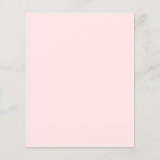 Budget Blush Pink Floral Baptism Uitnodiging (Achterkant)