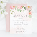 Budget Blush Pink Floral Bridal Shower Invitation<br><div class="desc">An elegant floral bridal shower uitnodiging featuring blush pink watercolor peonies and roses with modern handwritten calligraphy. This beautiful design is perfect voor spring and summer weddings with a romantic or vintage theme.</div>