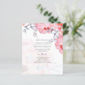 Budget Blush Pink Floral Dusty Blue Wedding (Staand voorkant)