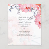Budget Blush Pink Floral Dusty Blue Wedding (Voorkant)