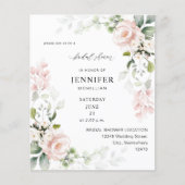 Budget Blush Pink Floral Eucalyptus Vrijgezellenfe Flyer (Voorkant)
