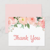 Budget Blush Pink Floral Hartelijk dank (Voorkant / Achterkant)