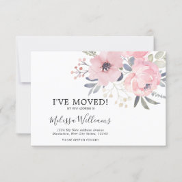 BUDGET Blush Pink Floral Moving Announcard Aankondiging