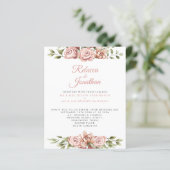 Budget Blush Pink Floral Paper Weddenschap (Staand voorkant)