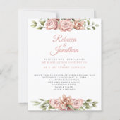 Budget Blush Pink Floral Paper Weddenschap (Voorkant)