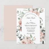 Budget Blush Pink Floral Rozen Weddenschap (Voorkant / Achterkant)