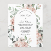 Budget Blush Pink Floral Rozen Weddenschap (Voorkant)