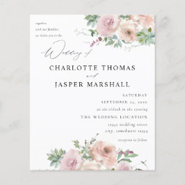 Budget Blush Pink Floral & Succulent Wedding Flyer