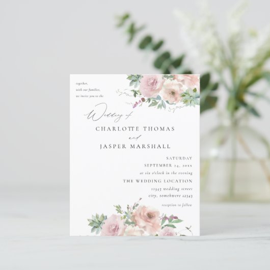Budget Blush Pink Floral & Succulent Wedding V2 (Staand voorkant)