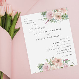 Budget Blush Pink Floral & Succulent Wedding V2 Flyer