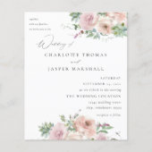 Budget Blush Pink Floral & Succulent Wedding V2 Flyer (Voorkant)