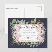 BUDGET Blush Pink Floral Weddenschap Briefkaart (Voorkant / Achterkant)