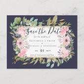 BUDGET Blush Pink Floral Weddenschap Briefkaart (Voorkant)