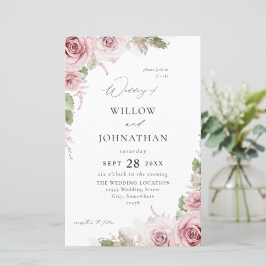 Budget Blush Pink Floral Wedding (Staand voorkant)