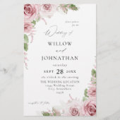 Budget Blush Pink Floral Wedding Flyer (Voorkant)