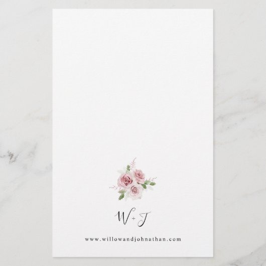 Budget Blush Pink Floral Wedding Flyer (Achterkant)