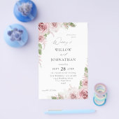 Budget Blush Pink Floral Wedding Flyer (Enkel)