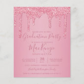 BUDGET Blush Pink Glitter Drift Graduparty (Voorkant)