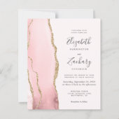 Budget Blush Pink Gold Agate Weddenschap (Voorkant)