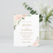Budget Blush Pink Gold Floral Weddenschap (Staand voorkant)